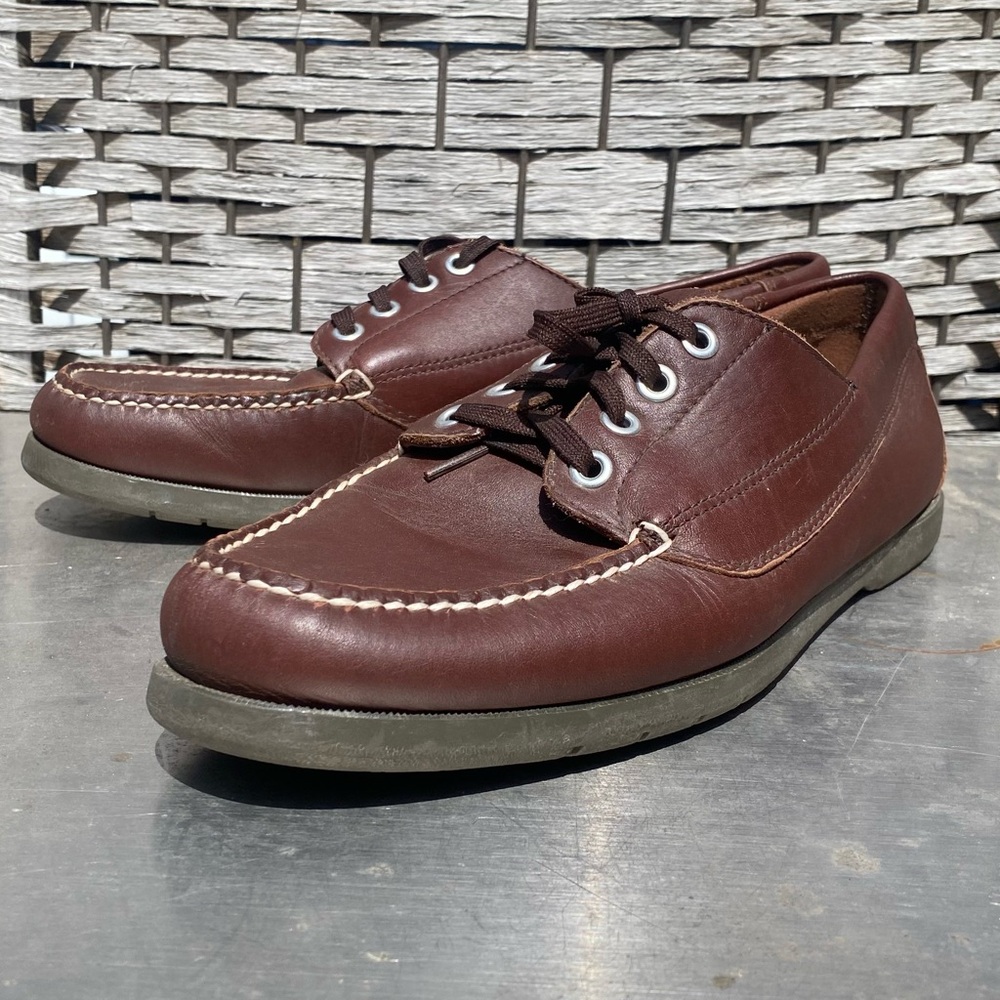 Vintage 1990s LL Bean Men's Brown Handsewn Moccasins